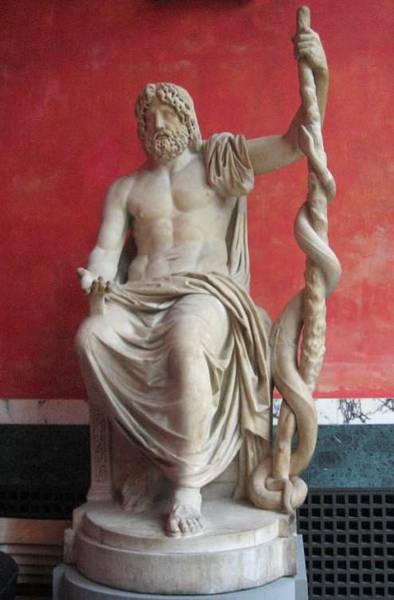 Thần Asclepius chịu trách nhiệm về y thuật và chữa bệnh